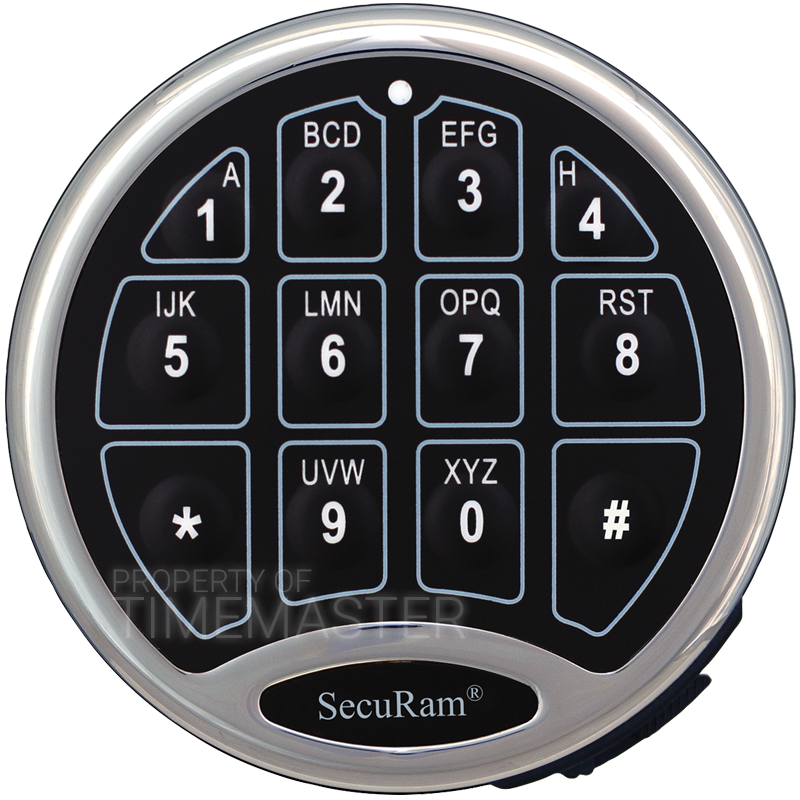 Securam Safelogic Basic Safe Keypad Safelogic Basic Battery Compartment Chrome Round Srec 2933