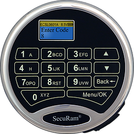 SecuRAM ProLogic Series L01 - Keypad, ProLogic L01, battery compartment, chrome, round 