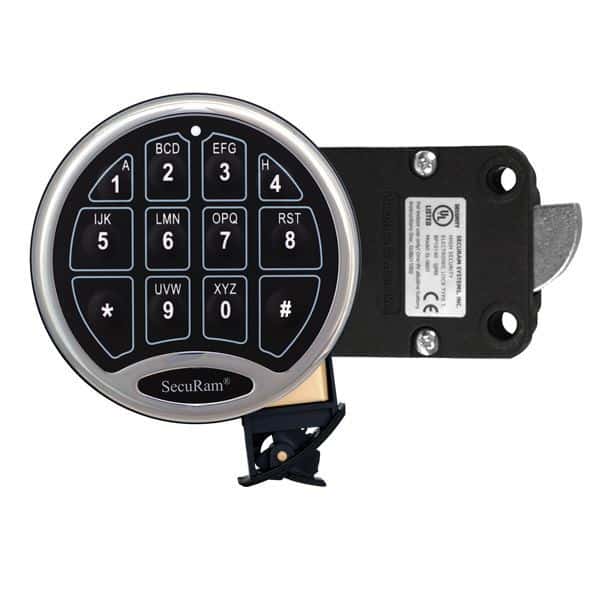 Securam Safelogic Swingbolt Lock Package: Chrome Surelock Battery