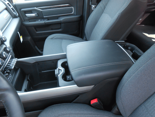 Console Vault RAM 1500/2500/3500 Low-Profile Center Console Truck Safe: 2019-2024 (3.11" max fill line)