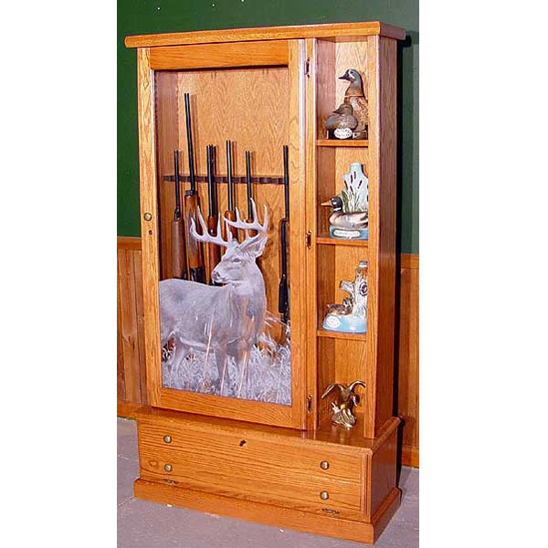 Scout 1358 Gun Cabinet - Solid Oak - 8-Gun