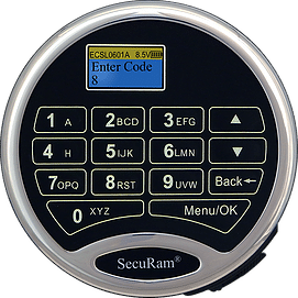 SecuRAM ProLogic Series L01 - Keypad, ProLogic L01, battery compartment, chrome, round